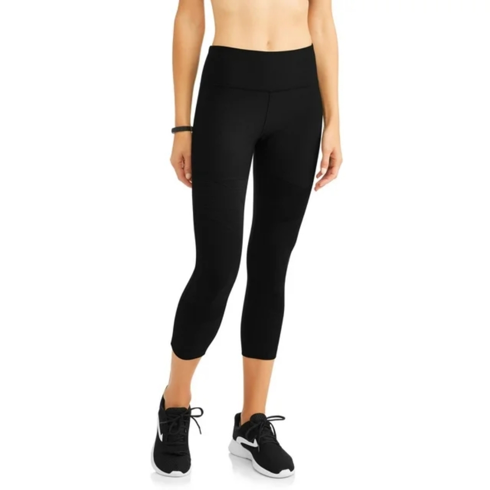 Avia Active Mesh Insert Performance Capri Legging Women's S 4-6 Black Soot